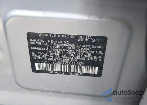 2014 Subaru Forester 2.5I Premium из США, поврежденный, VIN JF2SJACC8EG449024